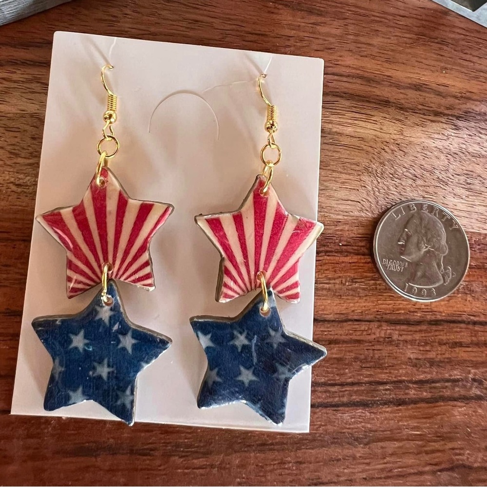 Polymer clay dangle earrings